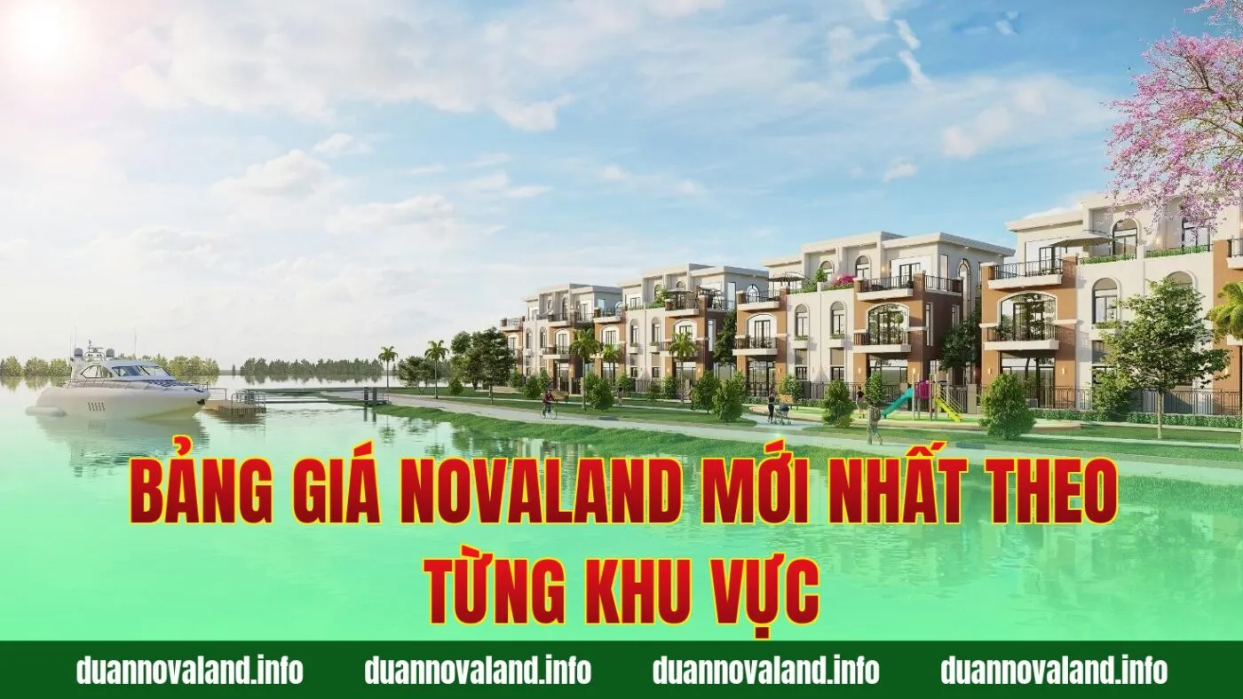 Bảng giá Novaland mới nhất theo từng khu vực